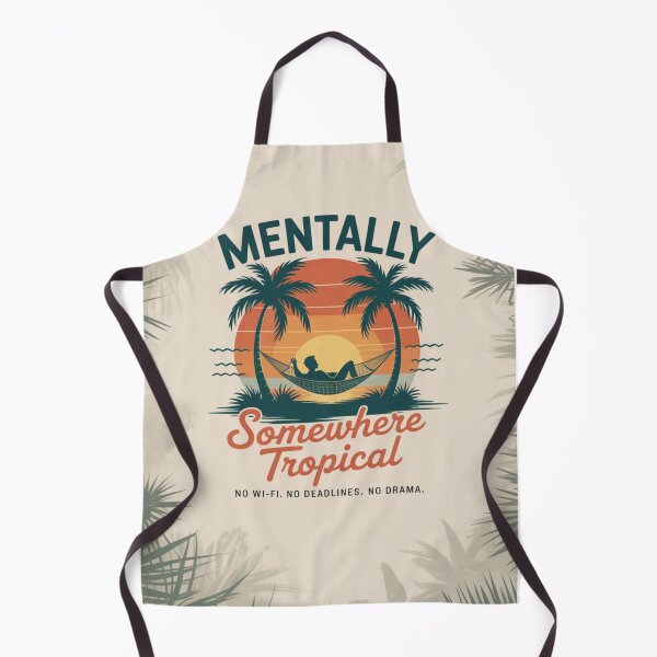 Item preview, Mentally Somewhere Tropical – Vintage Retro Sunset Beach Design designed and sold by shogan712.