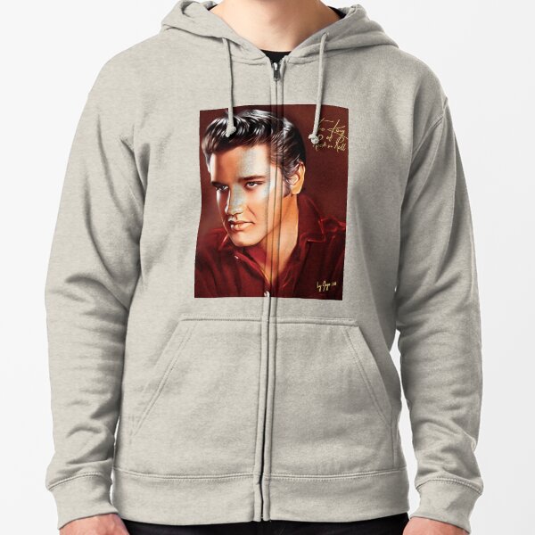 Elvis presley zip up hoodies Clearance