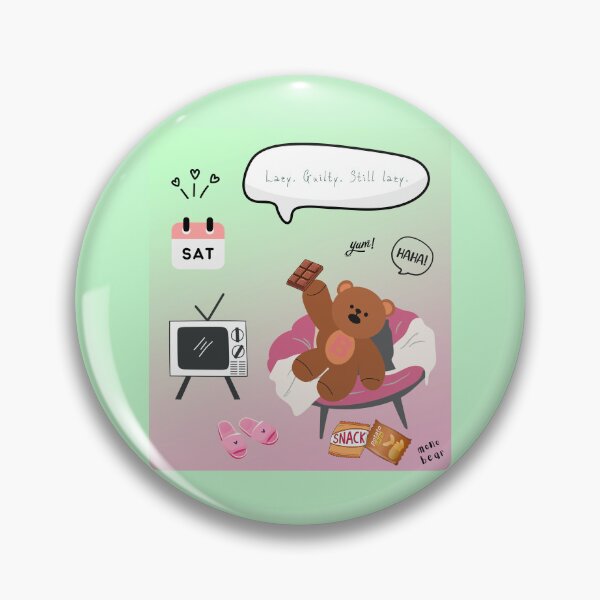 Item preview, Lazy. Guilty. Still Lazy. | Mono Bear Weekly Mood Series ( Gradation Square Background )  designed and sold by mintmono-studio.