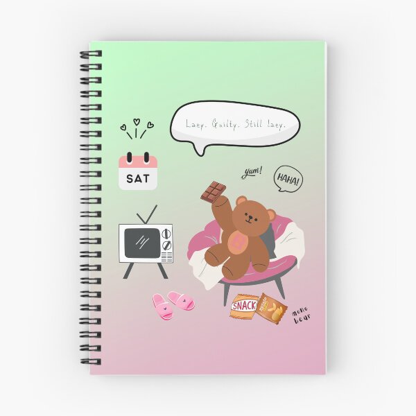 Item preview, Lazy. Guilty. Still Lazy. | Mono Bear Weekly Mood Series ( Gradation Square Background )  designed and sold by mintmono-studio.