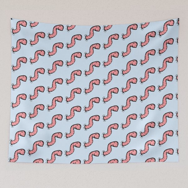 Item preview, Worm Wormhole Side Hole Happy Cute Comic Smile designed and sold by shirt-o-mat.