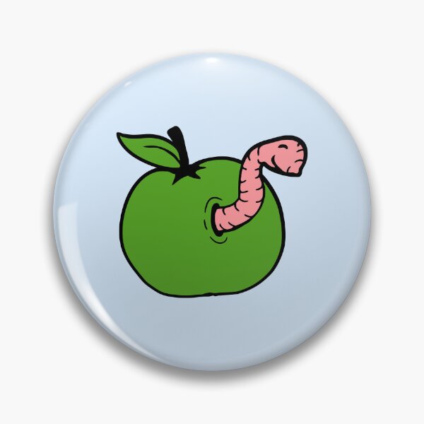 Item preview, Worm Apple Eating Fruit Wormhole Hole Cute Smile designed and sold by shirt-o-mat.