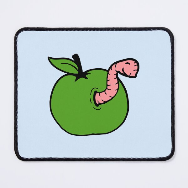 Item preview, Worm Apple Eating Fruit Wormhole Hole Cute Smile designed and sold by shirt-o-mat.