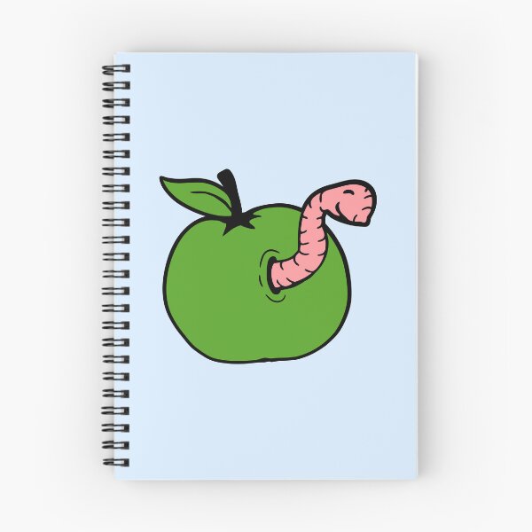 Item preview, Worm Apple Eating Fruit Wormhole Hole Cute Smile designed and sold by shirt-o-mat.