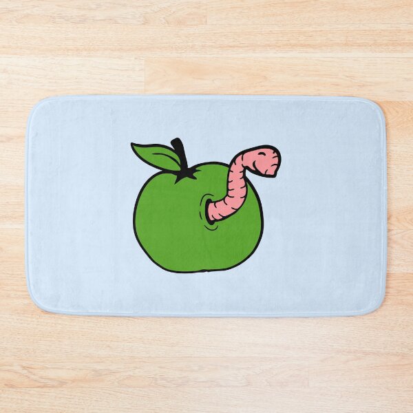 Item preview, Worm Apple Eating Fruit Wormhole Hole Cute Smile designed and sold by shirt-o-mat.
