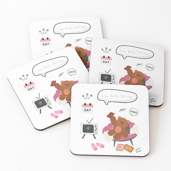 Item preview, Lazy. Guilty. Still Lazy. | Mono Bear Weekly Mood Series ( White / Transparent )  designed and sold by mintmono-studio.