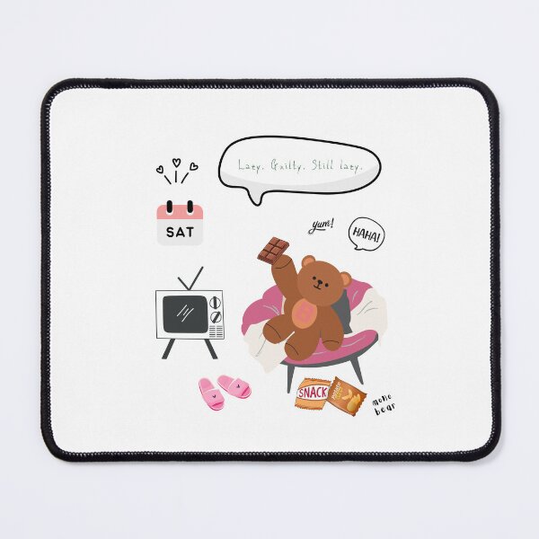 Item preview, Lazy. Guilty. Still Lazy. | Mono Bear Weekly Mood Series ( White / Transparent ) designed and sold by mintmono-studio.