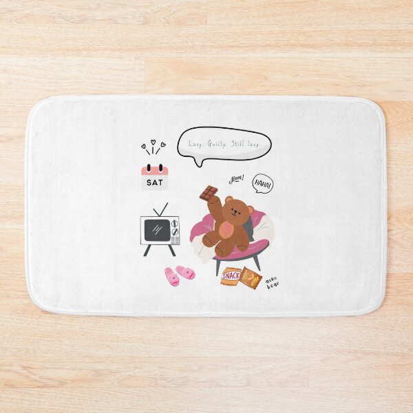 Item preview, Lazy. Guilty. Still Lazy. | Mono Bear Weekly Mood Series ( White / Transparent )  designed and sold by mintmono-studio.