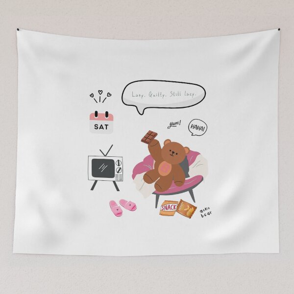 Item preview, Lazy. Guilty. Still Lazy. | Mono Bear Weekly Mood Series ( White / Transparent )  designed and sold by mintmono-studio.