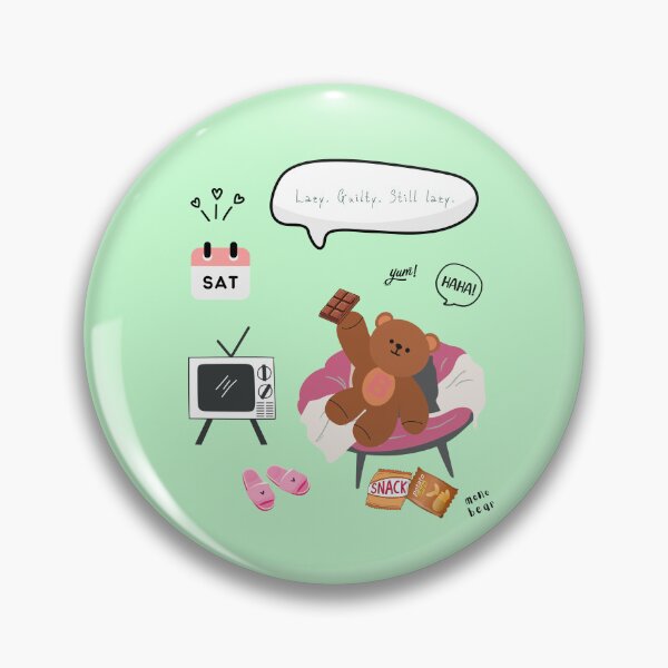 Item preview, Lazy. Guilty. Still Lazy. | Mono Bear Weekly Mood Series ( Mint Background )  designed and sold by mintmono-studio.