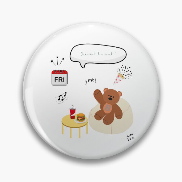 Item preview, Survived the Week! | Mono Bear Weekly Mood Series ( White / Transparent )  designed and sold by mintmono-studio.