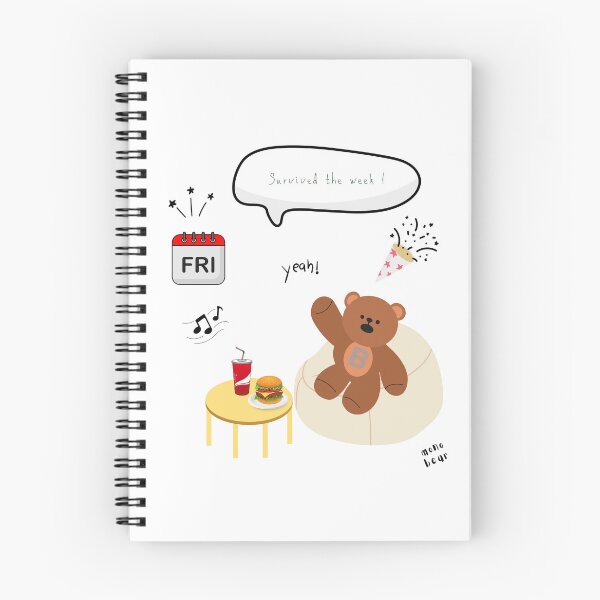 Item preview, Survived the Week! | Mono Bear Weekly Mood Series ( White / Transparent )  designed and sold by mintmono-studio.