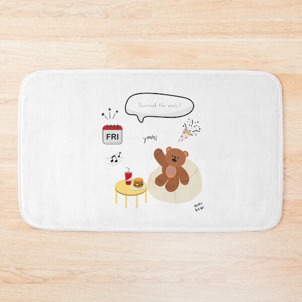 Item preview, Survived the Week! | Mono Bear Weekly Mood Series ( White / Transparent )  designed and sold by mintmono-studio.