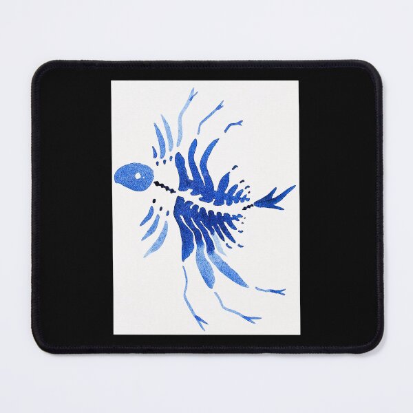 Item preview, Blue Skeletal Bird Watercolor designed and sold by artbynaistudio.