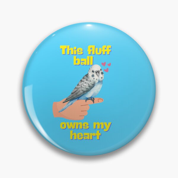 Item preview, My cute fluff ball owns my heart budgie designed and sold by ChibicrittersCo.