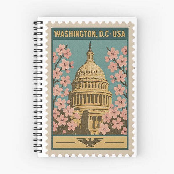 Aperçu de l'œuvre Timbre classique vintage de Washington DC | Objet postal rétro de collection des États-Unis | Illustration d'un monument historique américain | Souvenirs de voyage nostalgiques créée et vendue par PaintedPixels01.