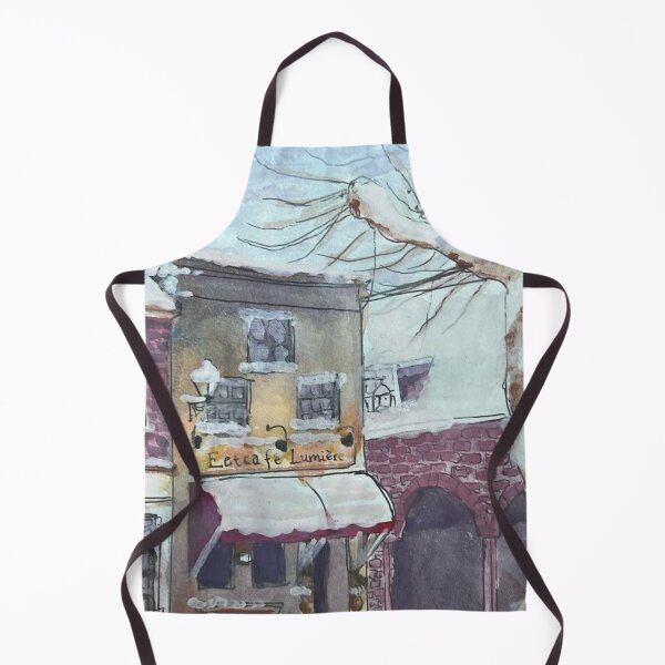 Item preview, Cozy Winter Café Street Watercolor designed and sold by reese dawson art.