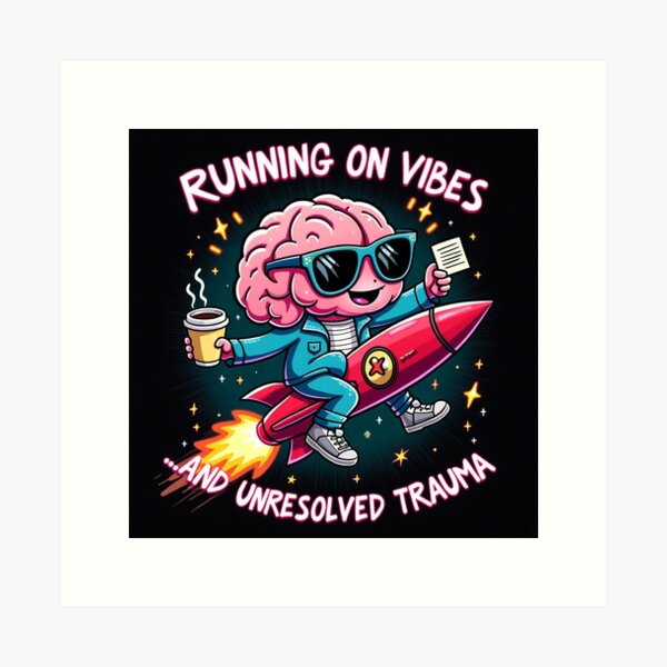 Item preview, Running on Vibes and Unresolved Trauma Mental Health designed and sold by JJBCs.
