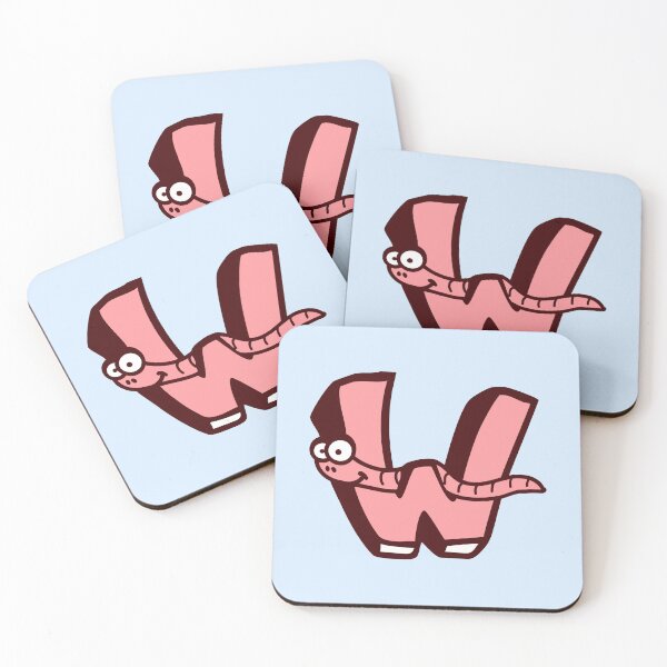Item preview, Worm Letter W Funny First Word ABC Name Comic designed and sold by shirt-o-mat.
