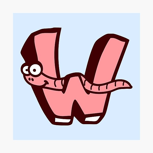 Item preview, Worm Letter W Funny First Word ABC Name Comic designed and sold by shirt-o-mat.