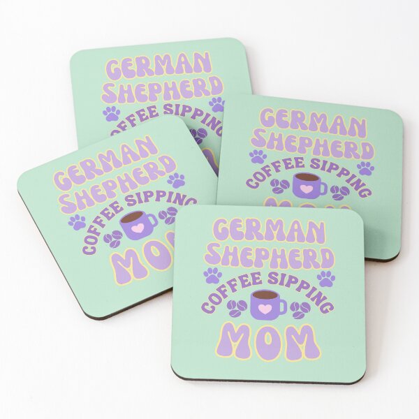 Item preview, German shepherd coffee sipping Mom designed and sold by BritishDelights.