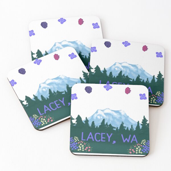 Item preview, Lacey Washington Mount Rainier with Berries and Hydrangeas designed and sold by abitofaromantic.