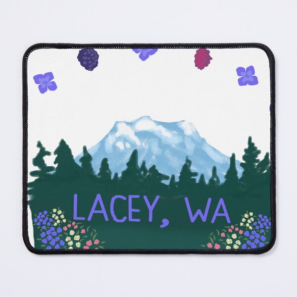 Item preview, Lacey Washington Mount Rainier with Berries and Hydrangeas designed and sold by abitofaromantic.