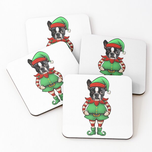 Item preview, Boston Terrier Christmas Elf designed and sold by whyitsme.