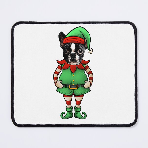 Item preview, Boston Terrier Christmas Elf designed and sold by whyitsme.