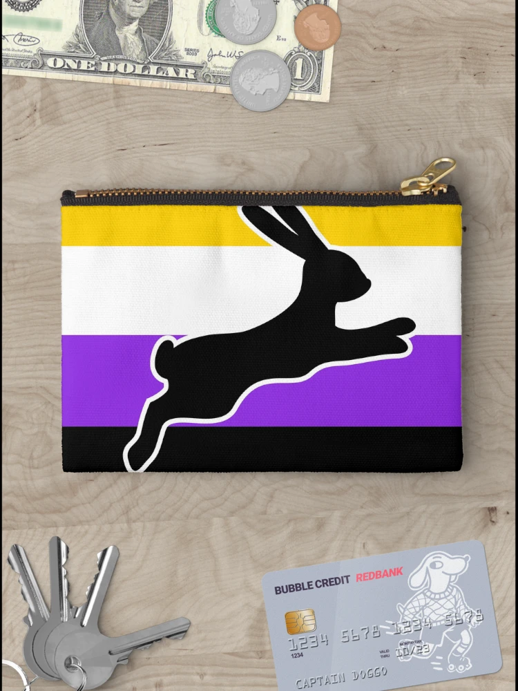 Thumbnail 3 of 4, Zipper Pouch, Non-binary Flag Color Block - Rabbit  designed and sold by Proud-Rabbit.