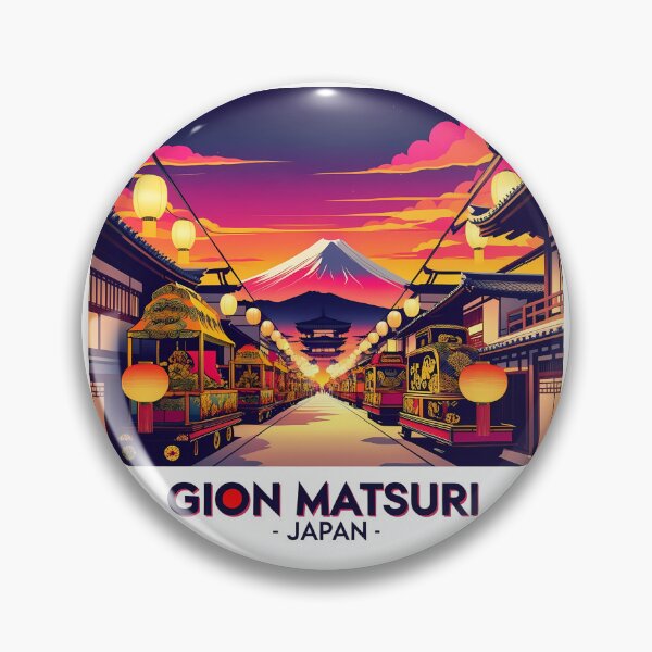 Item preview, Gion Matsuri – Kyoto Festival Retro Vector | Japanese Parade Art with Lanterns & Sunset designed and sold by LoliDesignShop.