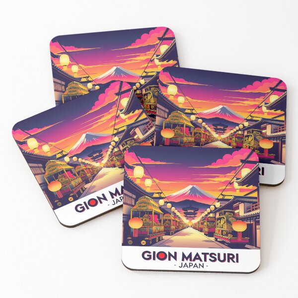 Item preview, Gion Matsuri – Kyoto Festival Retro Vector | Japanese Parade Art with Lanterns & Sunset designed and sold by LoliDesignShop.