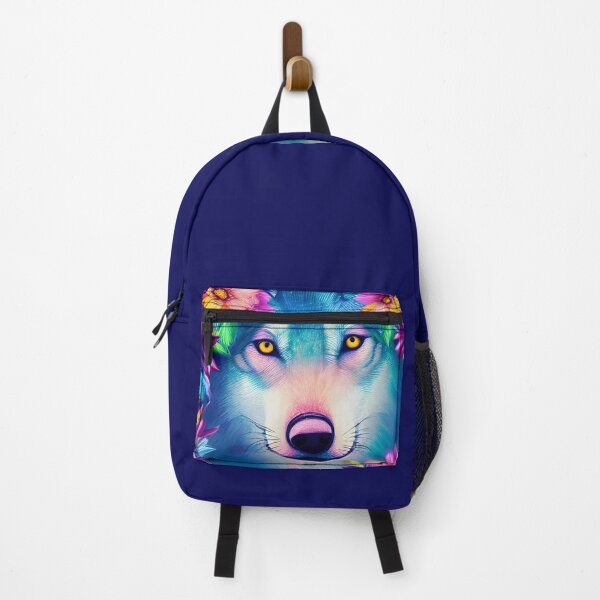 Item preview, "Psychedelic Wolf Spirit • Vibrant Floral Animal Art" designed and sold by fairmaiden7.