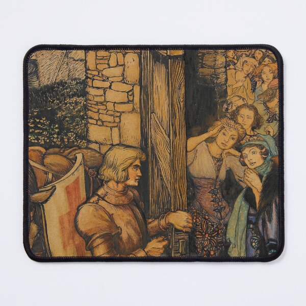 Item preview, Sir Galahad at the Castle of Maidens - Arthur Rackham designed and sold by forgottenbeauty.