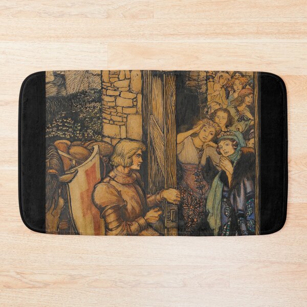 Item preview, Sir Galahad at the Castle of Maidens - Arthur Rackham designed and sold by forgottenbeauty.