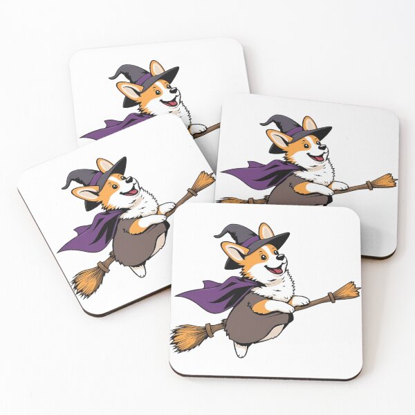 Item preview, A corgi plays a witch and flies on a broomstick designed and sold by DOG DESIGN.