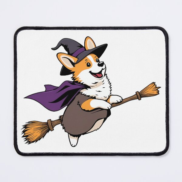 Item preview, A corgi plays a witch and flies on a broomstick designed and sold by DOG DESIGN.