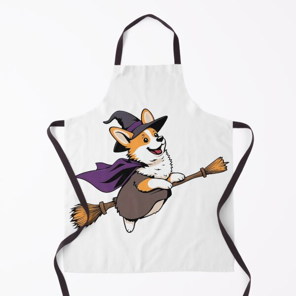 Item preview, A corgi plays a witch and flies on a broomstick designed and sold by DOG DESIGN.