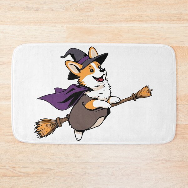 Item preview, A corgi plays a witch and flies on a broomstick designed and sold by DOG DESIGN.