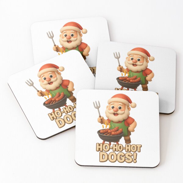 Item preview, Christmas in July - Santa cooking a BBQ - Ho Ho Hot Dogs! designed and sold by Moons Studio.