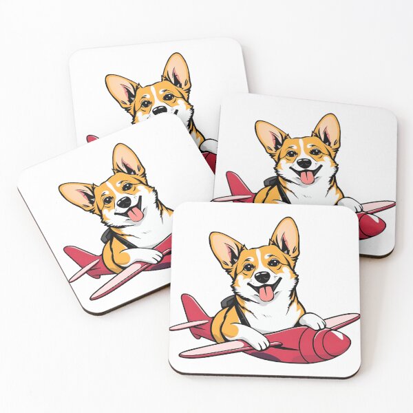 Item preview, A dog, a corgi, is flying a plane designed and sold by DOG DESIGN.