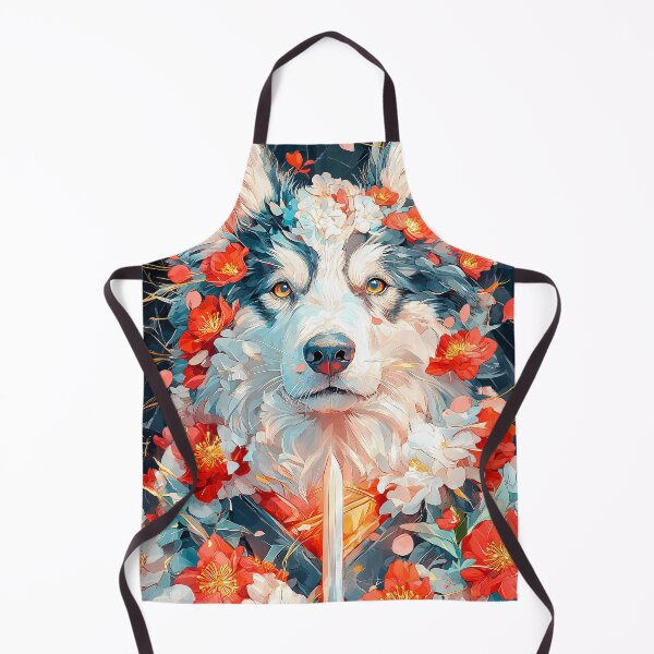 Item preview, Fantasy Animal Samurai Australian Shepherd Dog Clad in Floral Armor with Sword and Blossoms designed and sold by B5fivemerch.