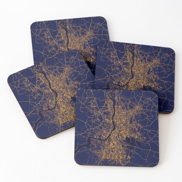 Item preview, Kolkata, West Bengal, India Map - City At Night designed and sold by deMAP.