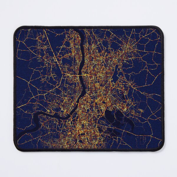 Item preview, Kolkata, West Bengal, India Map - City At Night designed and sold by deMAP.
