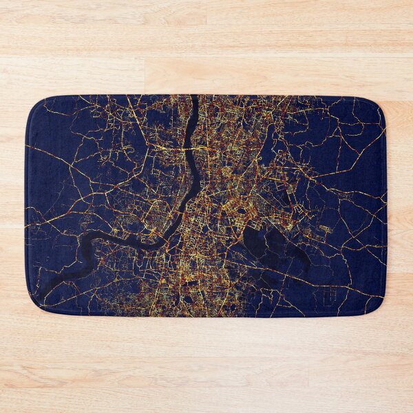 Item preview, Kolkata, West Bengal, India Map - City At Night designed and sold by deMAP.