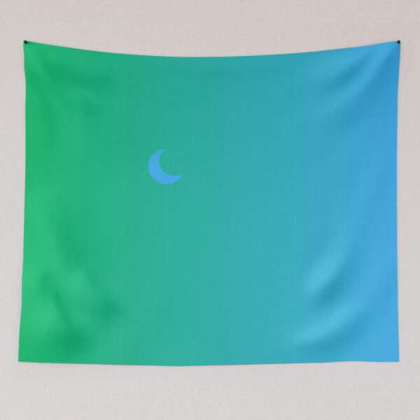 Item preview, Blended Blue Crescent Moon Green Gradient Sky designed and sold by ShaunSandhu.