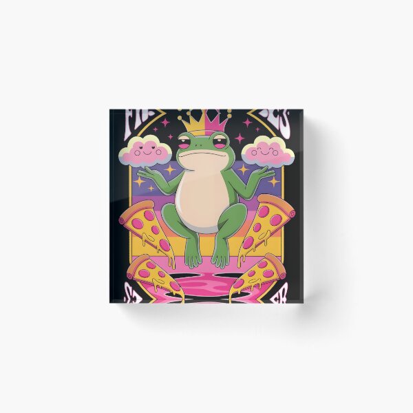 Item preview, Frog King Vibes – Urban Trippy Streetwear Cartoon T-Shirt designed and sold by AV.