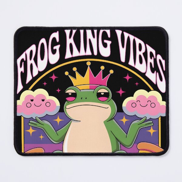 Item preview, Frog King Vibes – Urban Trippy Streetwear Cartoon T-Shirt designed and sold by AV.