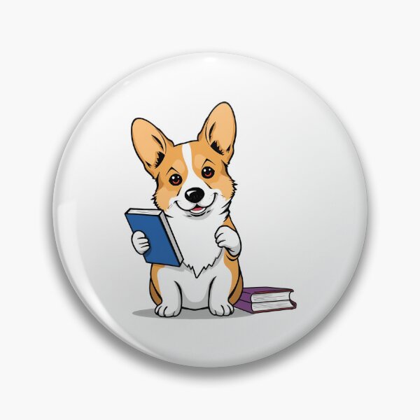 Item preview, A dog, a corgi, holding a book in class designed and sold by DOG DESIGN.