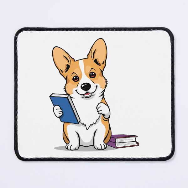 Item preview, A dog, a corgi, holding a book in class designed and sold by DOG DESIGN.